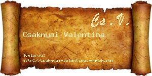 Csaknyai Valentina névjegykártya